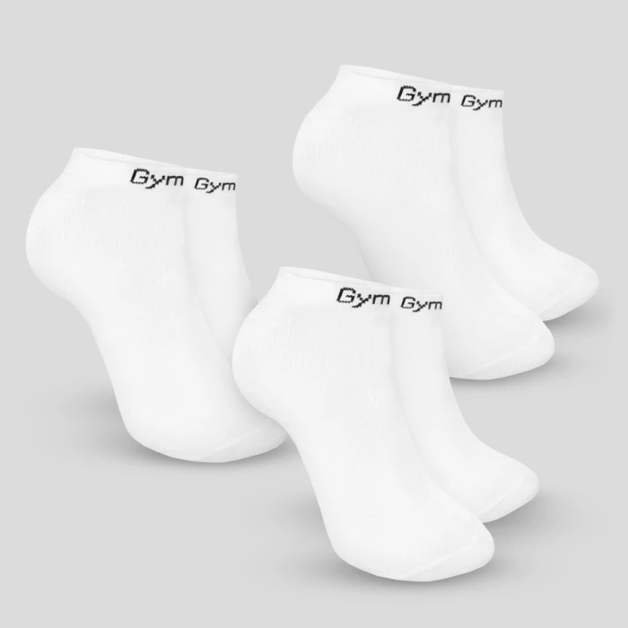 GymBeam Ponožky Ankle Socks 3Pack White  LL