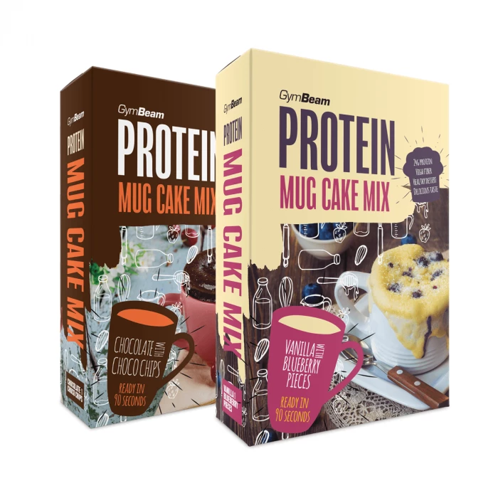 GymBeam Protein Mug Cake Mix 500 g vanilka s kúskami čučoriedok