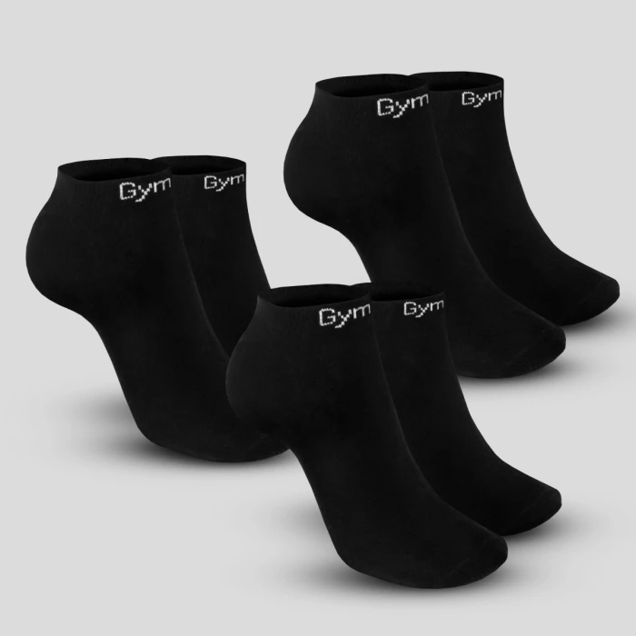 GymBeam Ponožky Ankle Socks 3Pack Black  LL