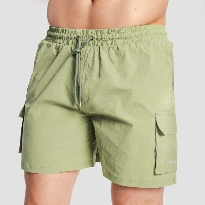 GymBeam Pánske plavecké šortky Cargo Olive  S