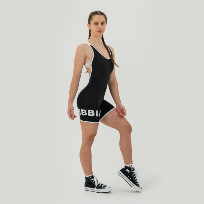 NEBBIA Women‘s Hammies Workout Jumpsuit Black