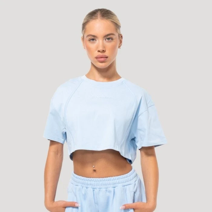GymBeam Dámske cropped tričko Mochi Blue  L