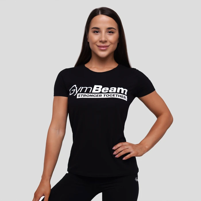 GymBeam Dámske tričko Stronger Together Black  LL