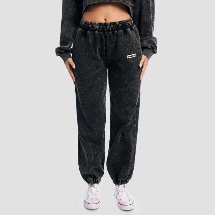 GymBeam Dámske tepláky Aura Washed Black  M