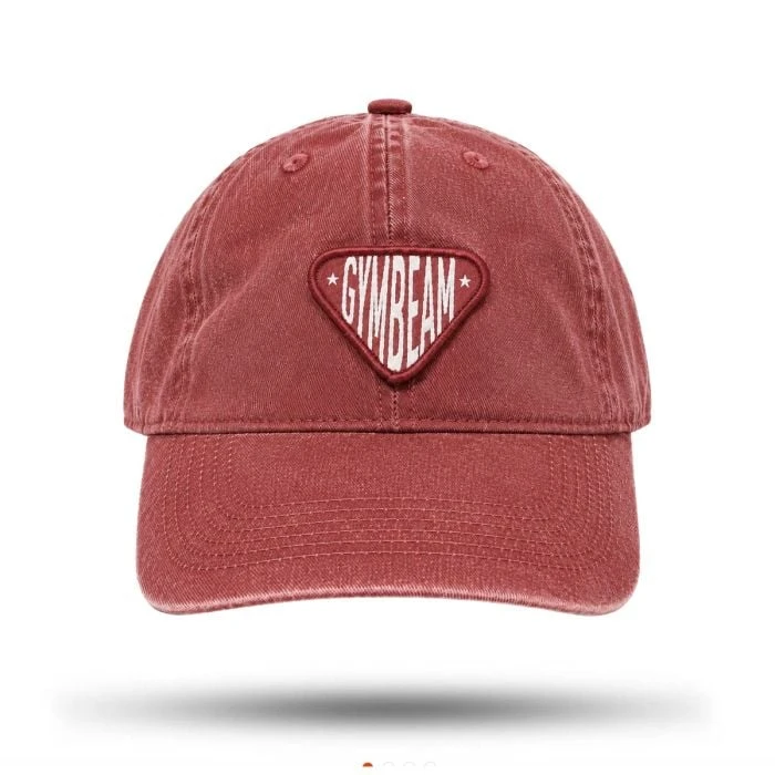GymBeam Šiltovka Sunday Dad Cap Washed Red  UNI
