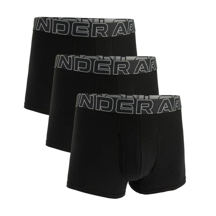 Under Armour Pánske boxerky Perf Cotton 3in 3Pack Black  MM