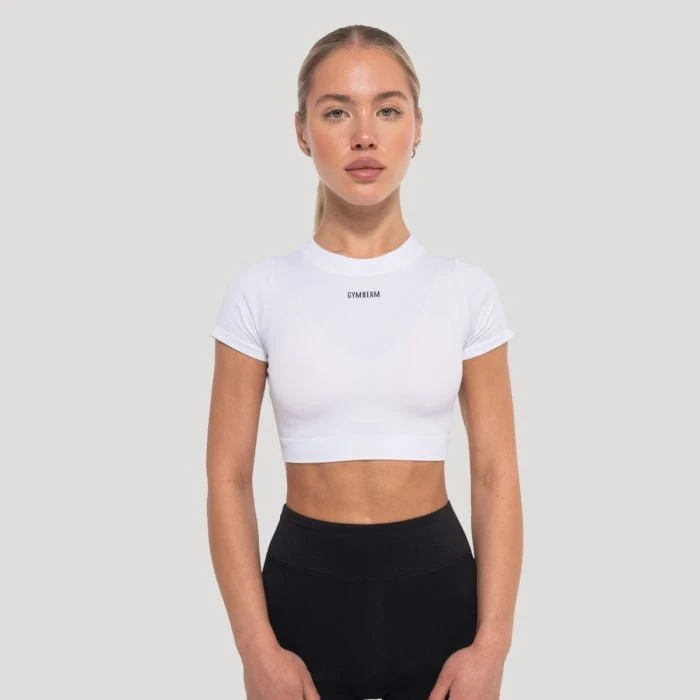 GymBeam Dámsky top Crop Flow White  L