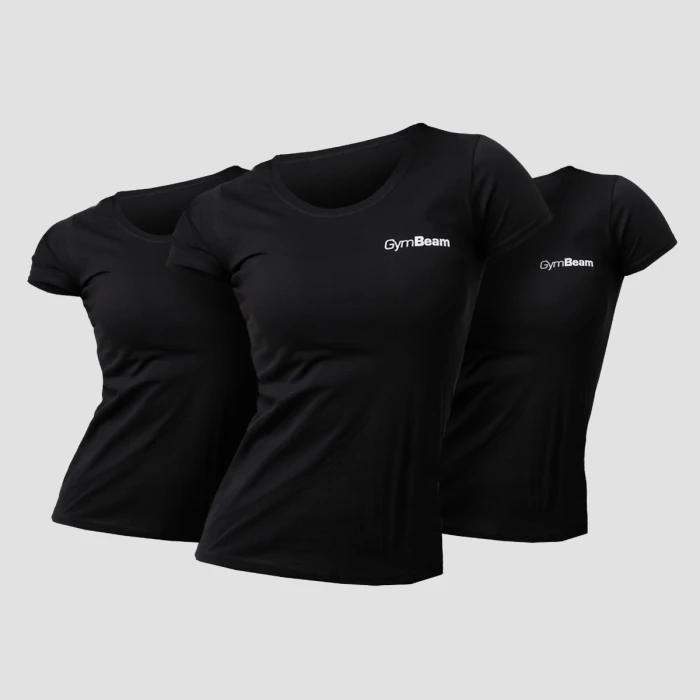 GymBeam Dámske tričko Basic 3Pack Black  S - 3pack