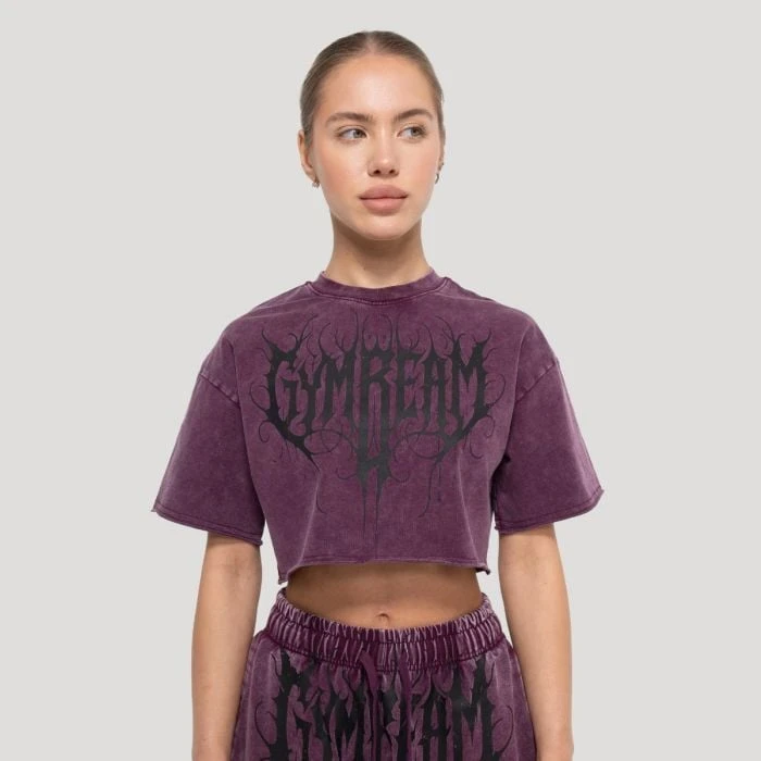 GymBeam Dámske cropped tričko Abyss Raisin  S