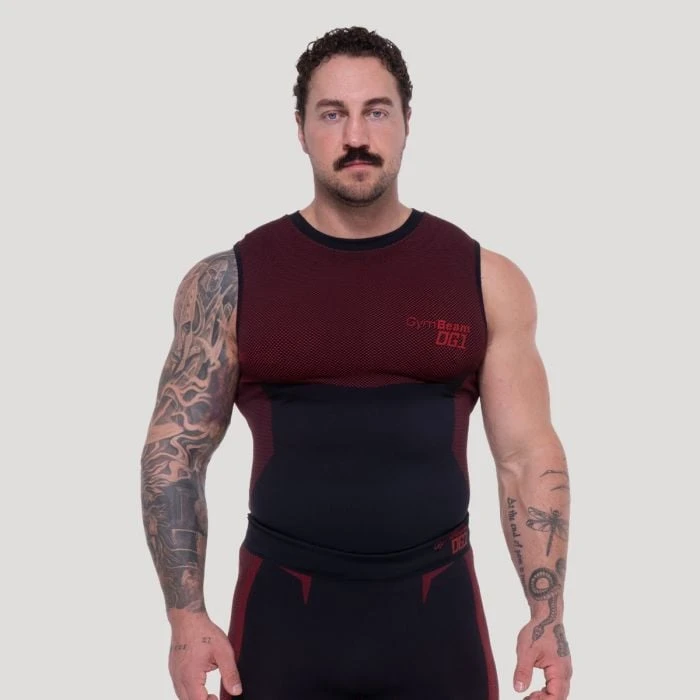 GymBeam Bezšvové tielko OG1 Black/Red  S
