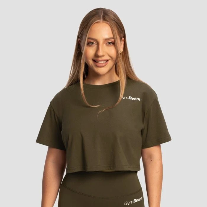 GymBeam Dámske tričko Cropped Limitless Espresso  L