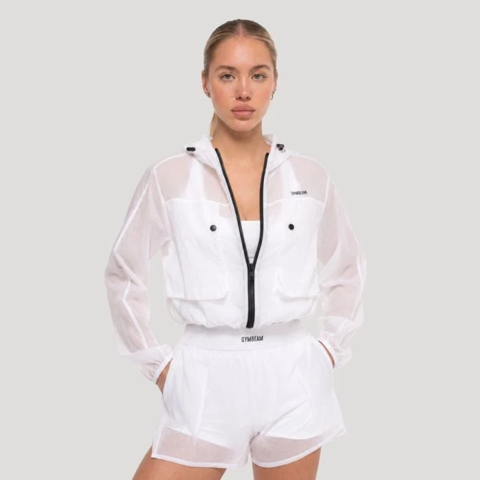GymBeam Dámska bunda Flow White  S