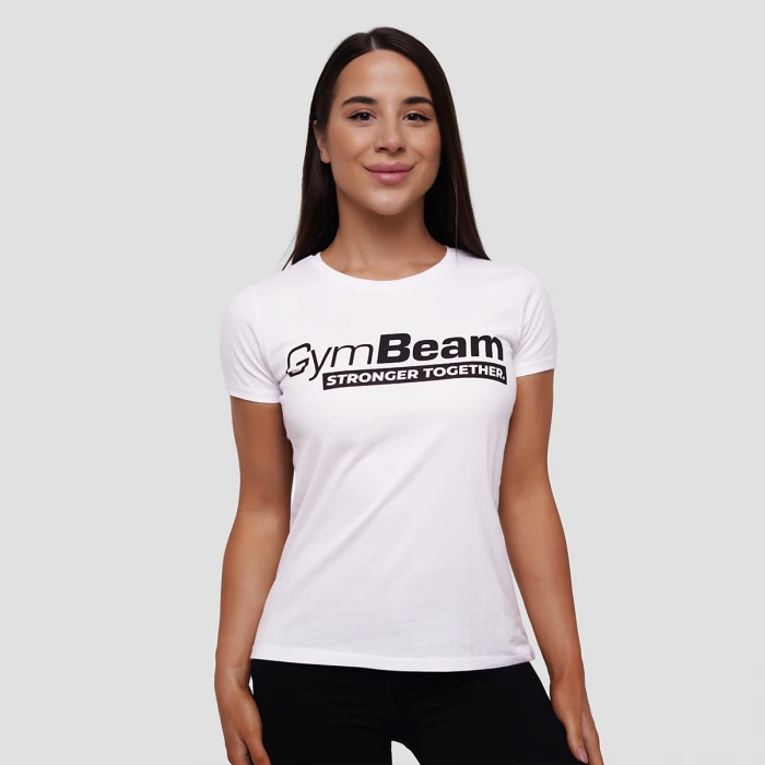 GymBeam Dámske tričko Stronger Together White  LL