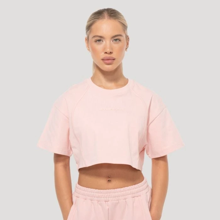 GymBeam Dámske cropped tričko Mochi Pink  S
