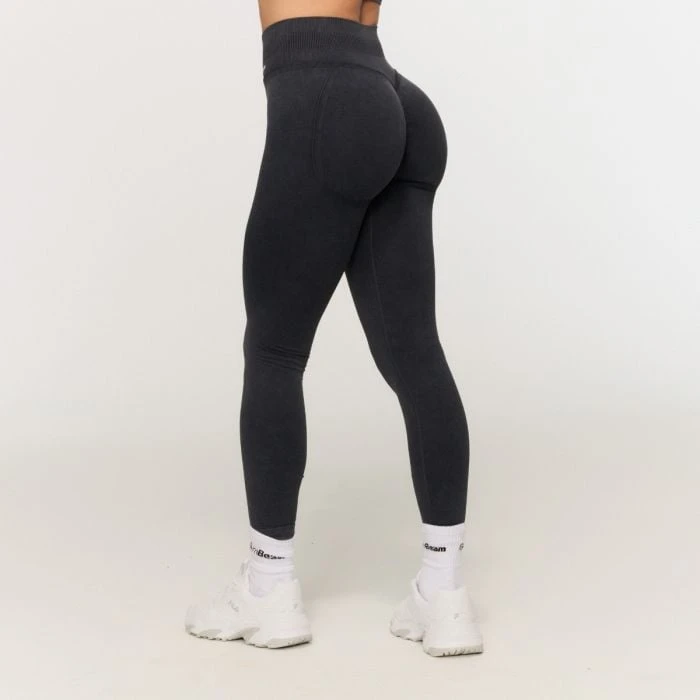 GymBeam Dámske bezšvové legíny Fierce Dark Grey  XL