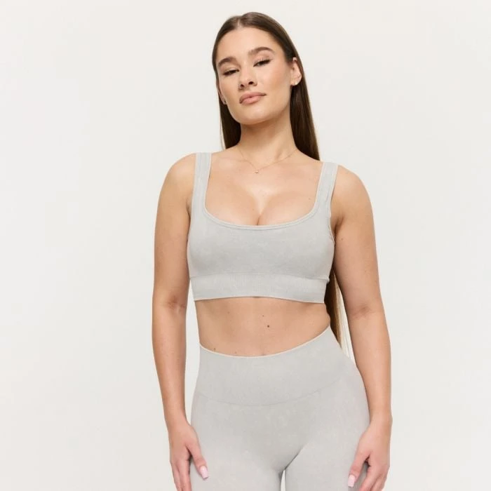 GymBeam Bezšvová športová podprsenka Lift Grey  M