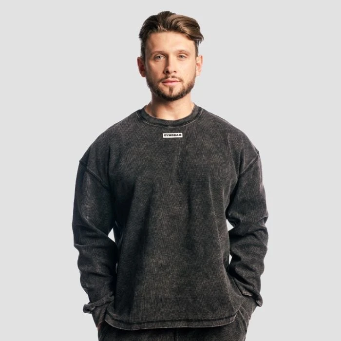 GymBeam Mikina Aura Jumper Washed Black  S