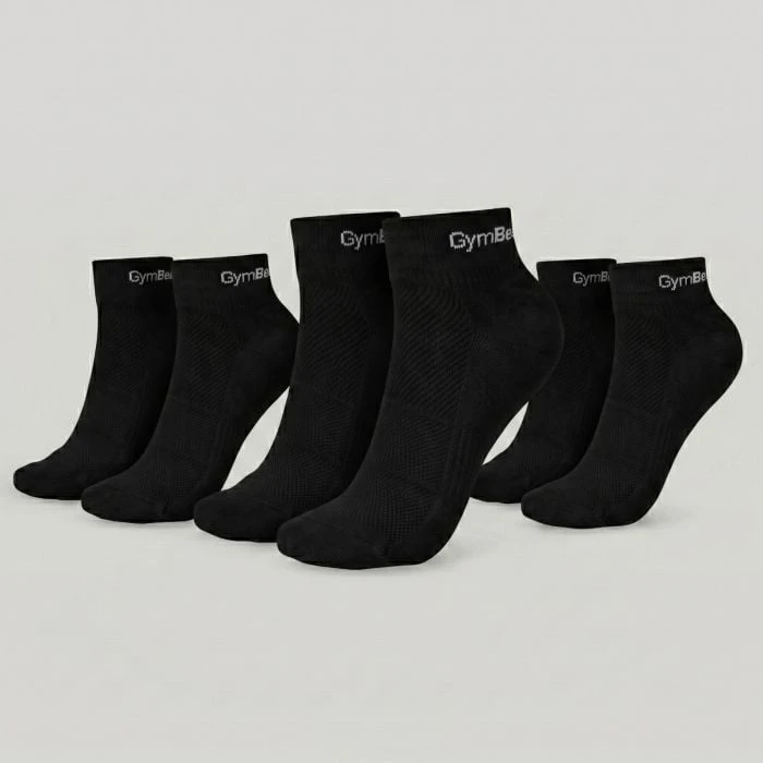 GymBeam Ponožky Quarter 3Pack Black  S