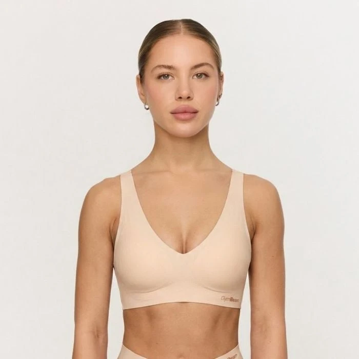 GymBeam Bezšvová podprsenka Comfy Beige  XXL