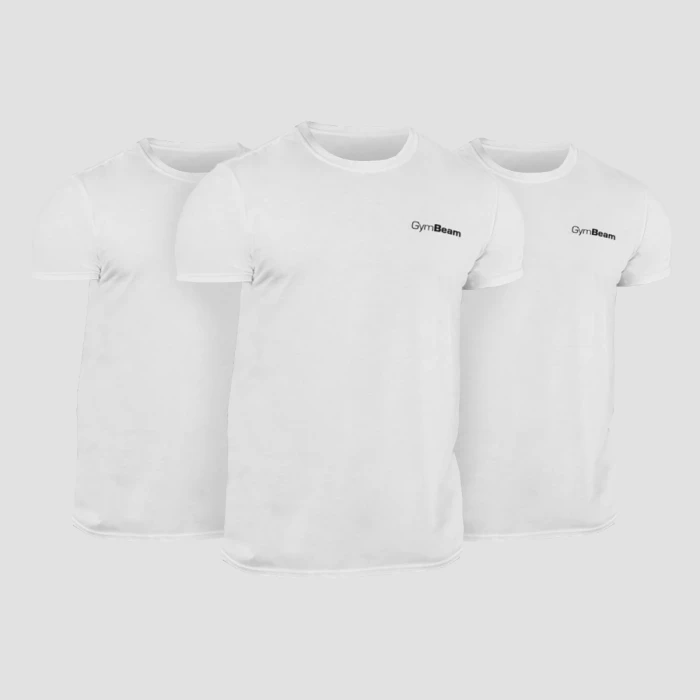 GymBeam Tričko Basic 3Pack White  S - 3pack