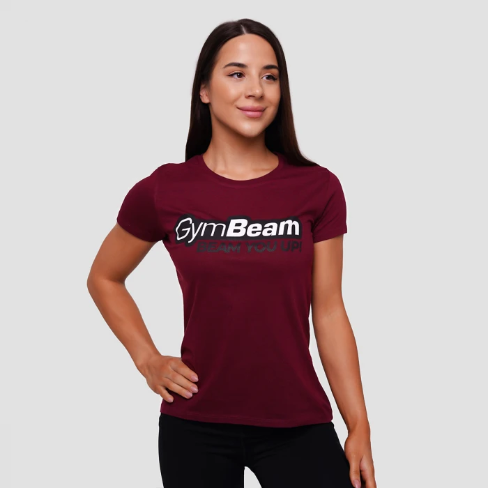GymBeam Dámske Tričko Beam Burgundy  LL
