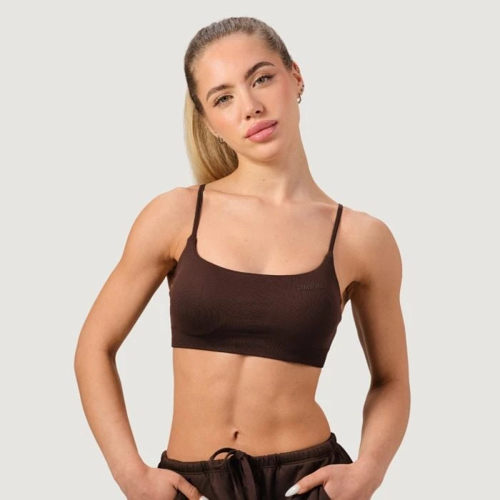 GymBeam Bezšvová športová podprsenka NEO Mocha  S