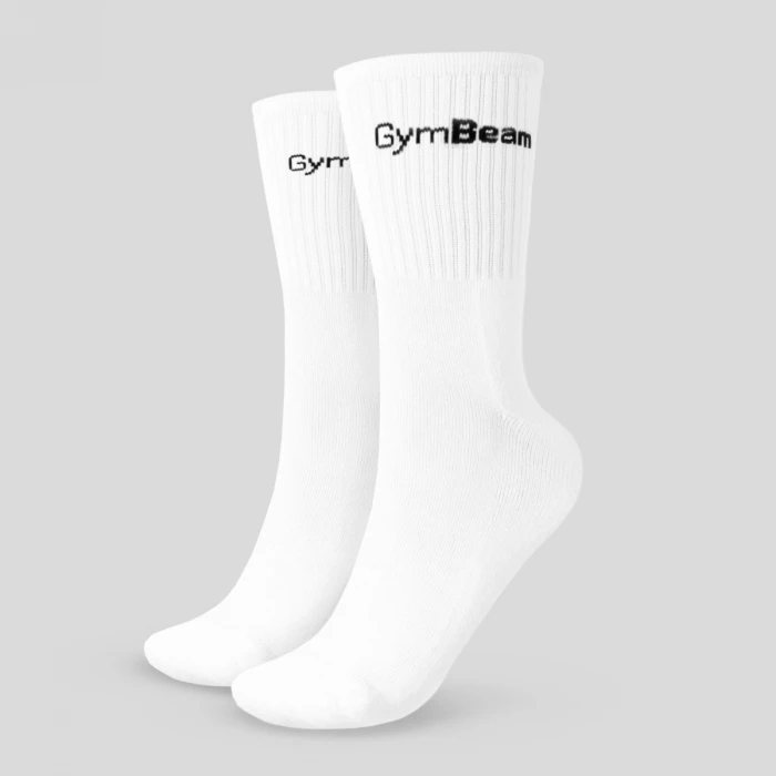 GymBeam Ponožky 3/4 Socks 3Pack White  M/L
