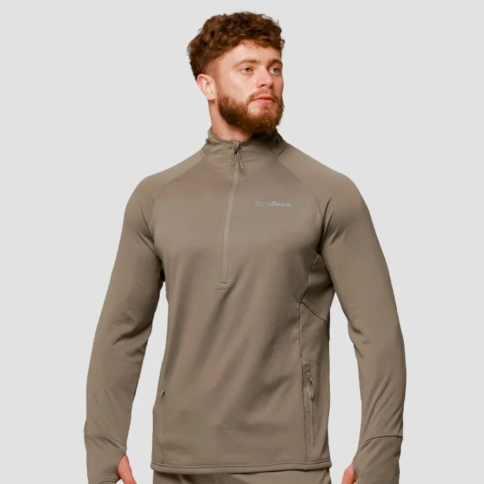 GymBeam Bežecká mikina 1/2 Zip Pulse Vetiver  MM