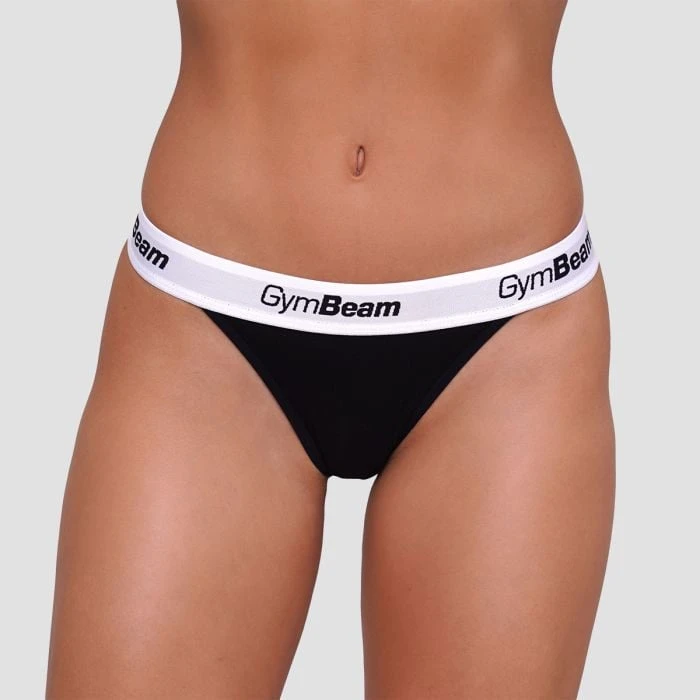 GymBeam Nohavičky Tanga 3Pack Black  LL