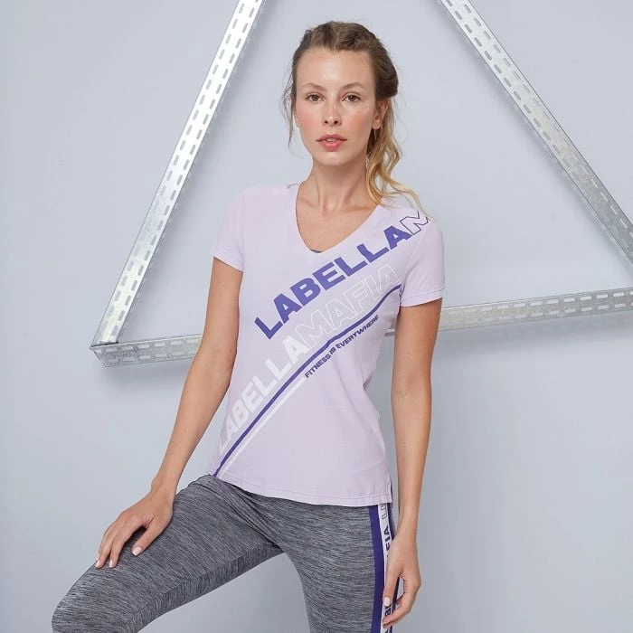 LABELLAMAFIA Dámske tričko Color Block Purple  S