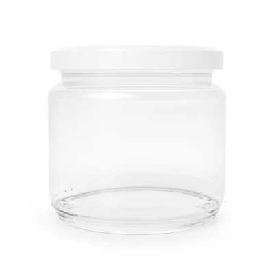 Glass jar with metalic lid