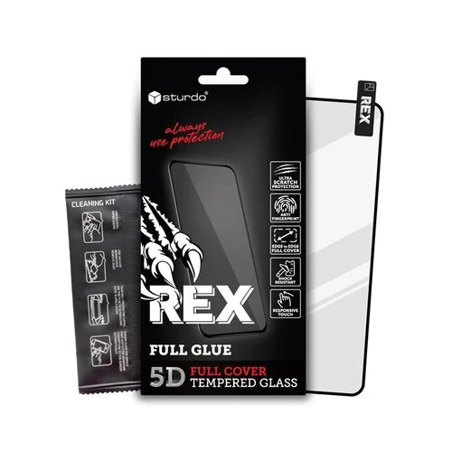 Ochranné sklo Sturdo Rex Xiaomi Redmi 13 4G/Redmi 12 4G, celotvárové - čierne
