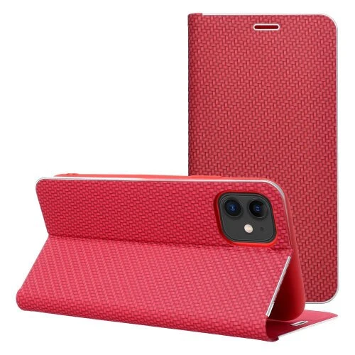 Puzdro Luna Book Carbon iPhone 17 Pro Max - červené