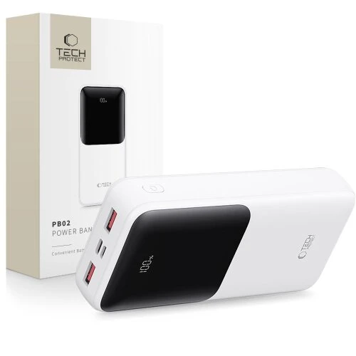 Tech-Protect PB02 Powerbanka 20000 mAh 22,5W - biela