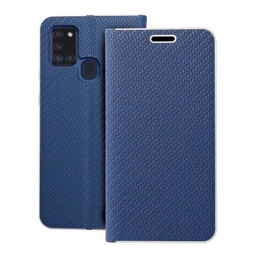 Puzdro Luna Book Carbon Samsung Galaxy A21s - modré