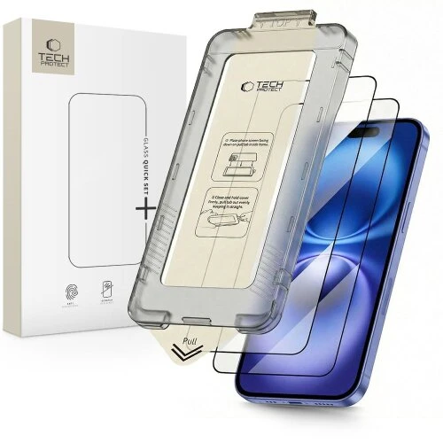 Ochranné sklo Tech-Protect Quick Set+ iPhone 15/16, 2 ks