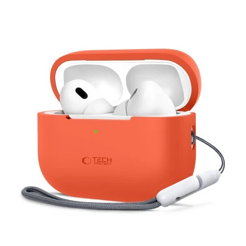 Puzdro Tech-Protect Silicone Apple AirPods Pro 1/2 - neónovo-oranžové