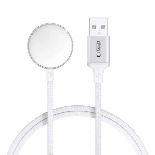 Kábel Tech-Protect MC02 Ultraboost magnetický nabíjací, 1 m, Apple Watch - biely