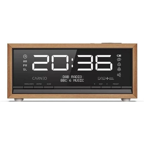 CARNEO C100, rádio DAB+, FM, BT, budík, OLED, wood