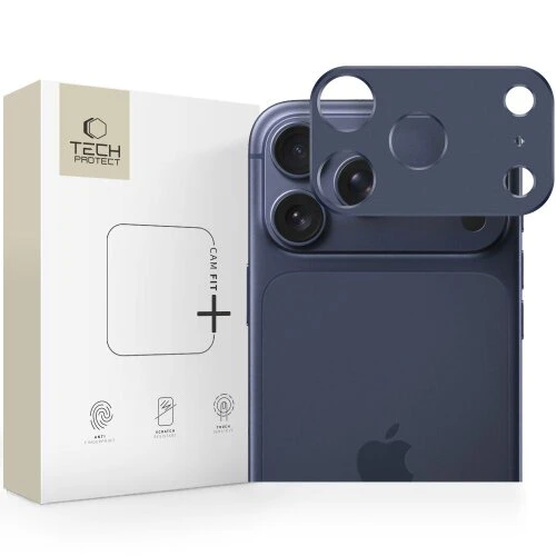 Ochranné sklo na fotoaparát Tech-Protect Camalloy Fit+ iPhone 17 Pro - deep blue