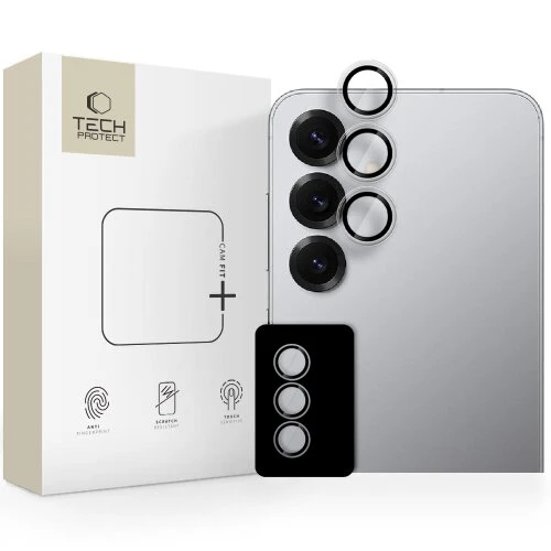 Ochranné sklo na fotoaparát Tech-Protect Camring Fit+ Galaxy S25 FE - transparentná