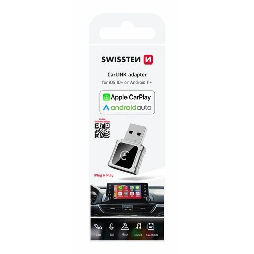 Swissten Carlink Adaptér bezdrôtový - Apple Carplay/Android Auto