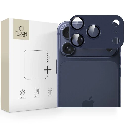 Ochranné sklo na fotoaparát Tech-Protect Camfull Fit+ iPhone 18 Pro/17 Pro - deep blue