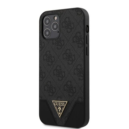 Puzdro Guess iPhone 12/12 Pro (6.1) GUHCP12MPU4GHBK silikónové - sivé