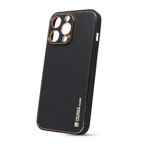 Puzdro Leather TPU iPhone 13 Pro - čierne