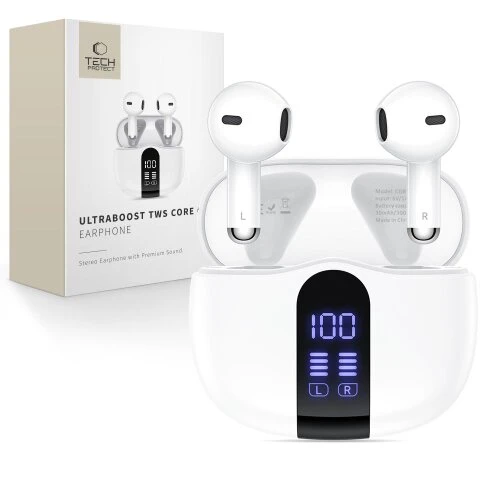 Slúchadlá Tech-Protect Ultraboost TWS Earphone Core G2 - biele
