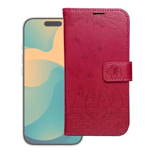 Flip case for iPhone 17 PRO MAX / 18 PRO MAX Mezzo Book cats red