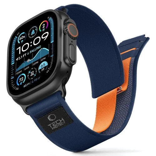 TECH-PROTECT NYLON ELITE APPLE WATCH 8 / 9 / 10 / 11 / SE / ULTRA (44 / 45 / 46 / 49 MM) NAVY/ORANG