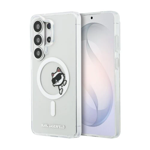 Karl Lagerfeld IML Choupette Peekaboo Logo Magnetic Zadní Kryt pro Samsung Galaxy S26 Ultra Transparent
