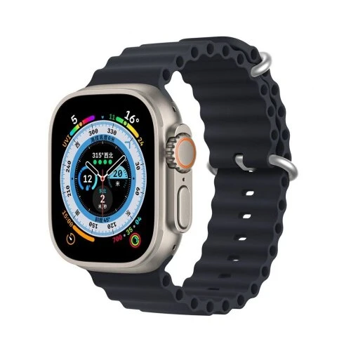 Remienok Dux Ducis Ocean Wave Apple Watch 38/40/41mm, silikónové - čierne